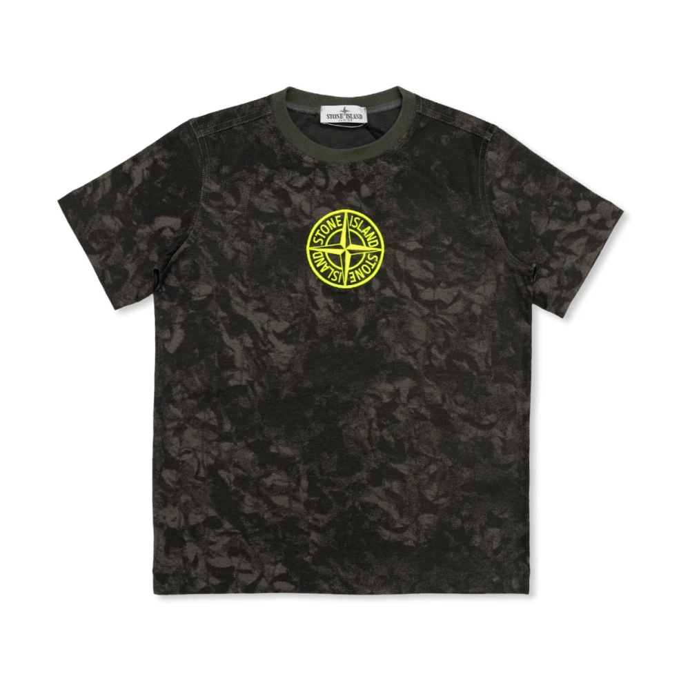 Stone Island T-shirt med broderat logotyp Gray, Unisex