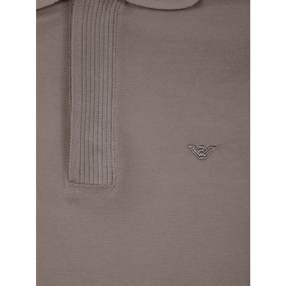 Emporio Armani Klassieke Polo Shirt voor Mannen Brown Heren