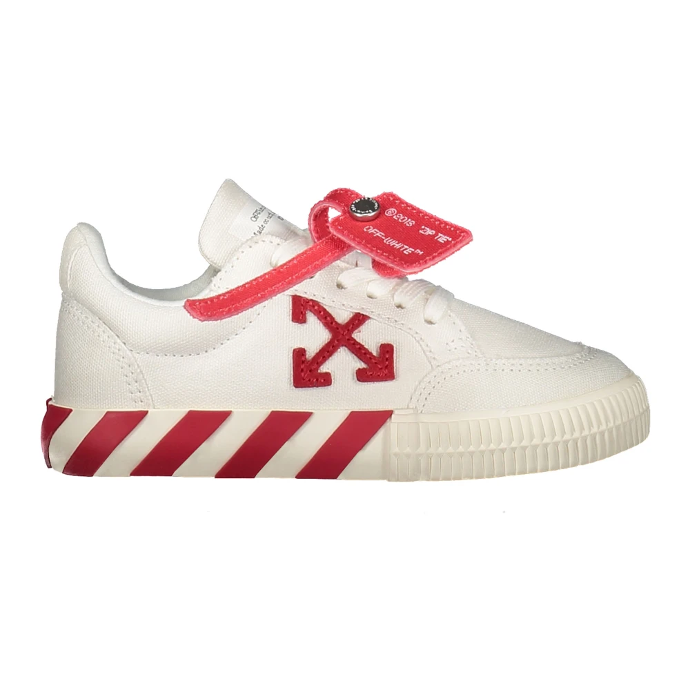 Off White Sneakers med charm och diagonala band White, Pojke