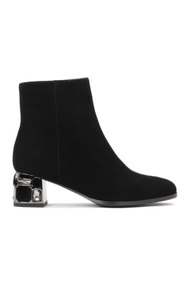 Eleganta Mocka Zirconia Klack Booties