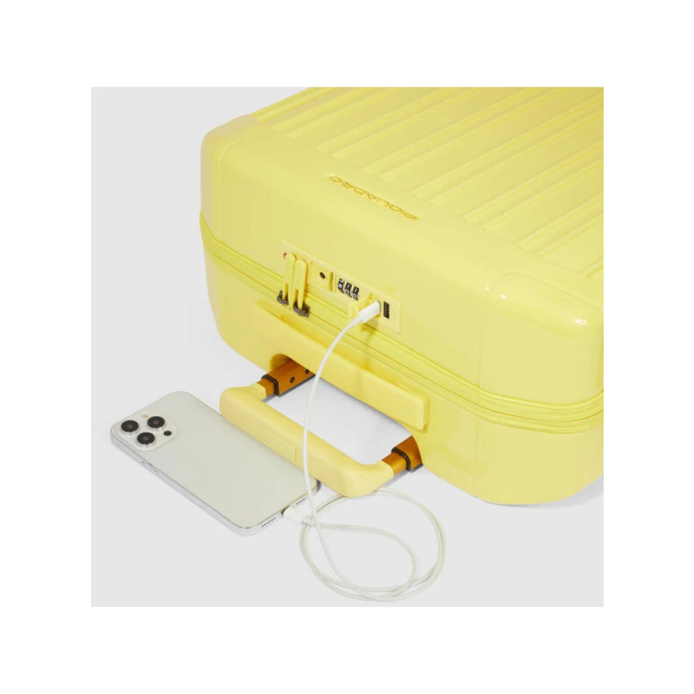 Piquadro Gele Koffer Verticale Constructie TSA Slot Yellow Unisex