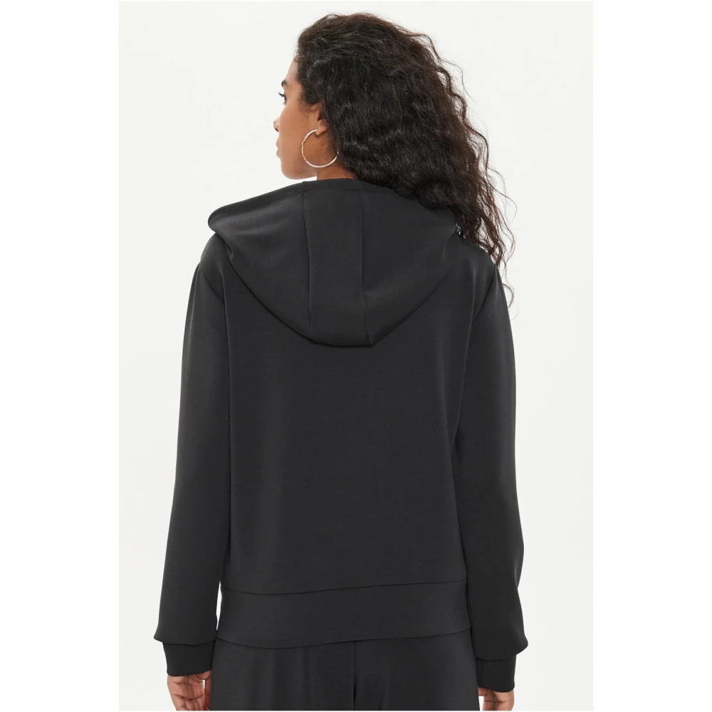 Guess Zwarte Hooded Zip-Up Vest Black Dames