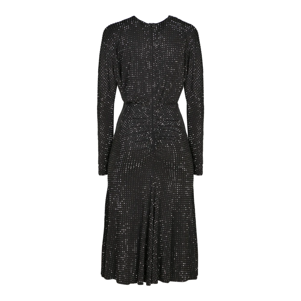 pinko Zwarte Jerseyjurk met Strass-details Black Dames