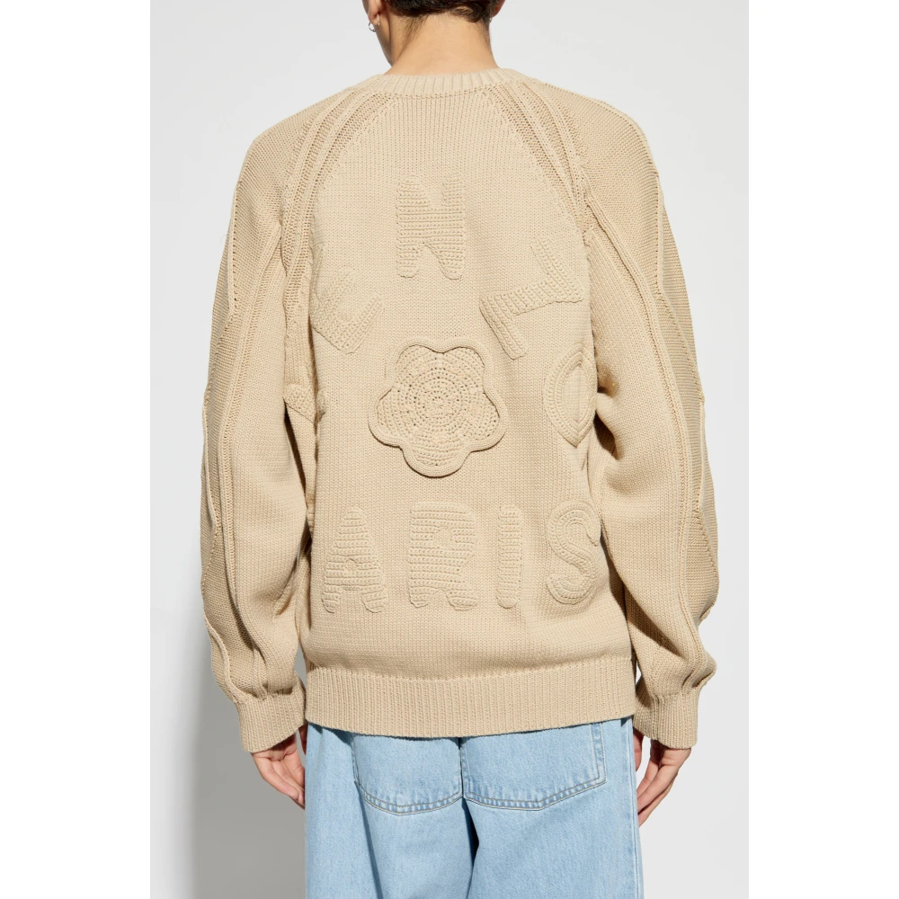 Kenzo Katoenen trui met logo Beige Heren