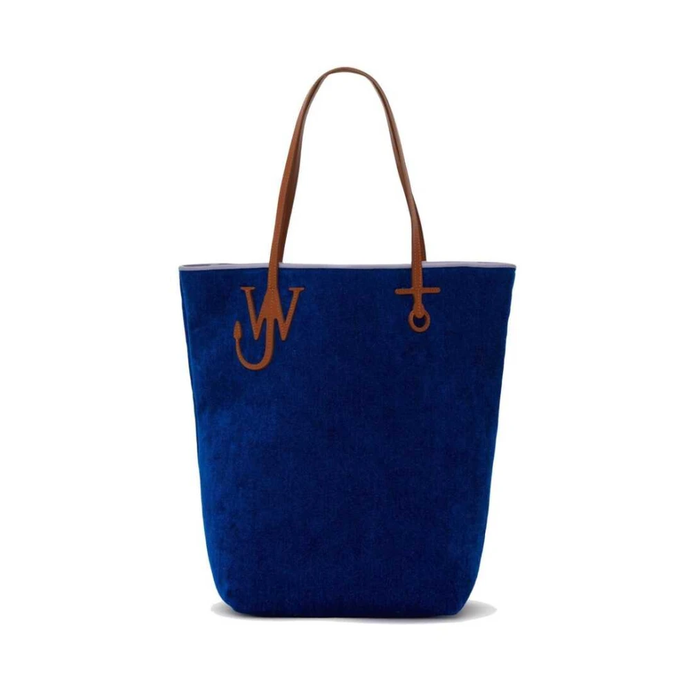 JW Anderson Blauw Bruin Getextureerde Anker Tote Tas Blue Dames