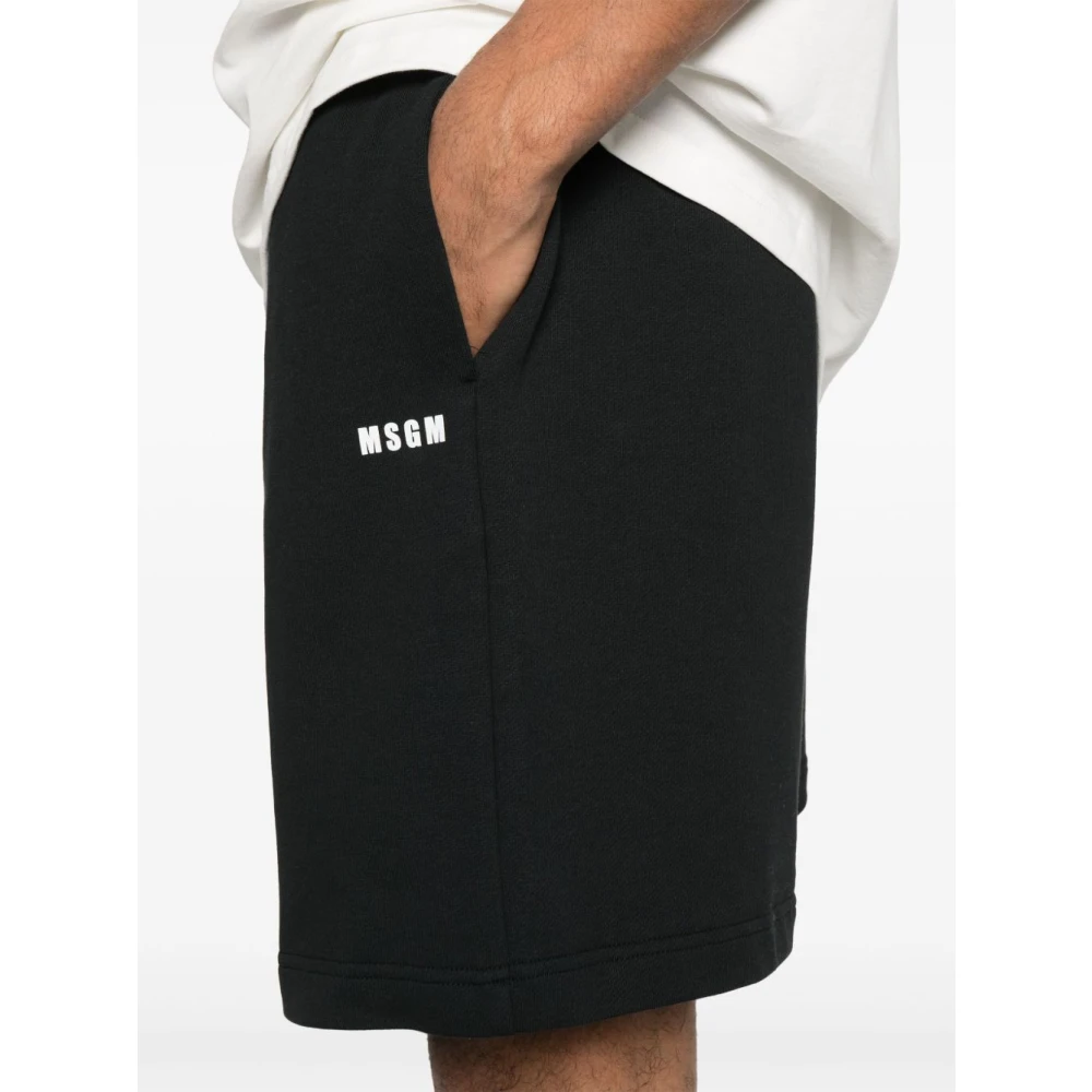 Msgm Zwarte Zomer Shorts voor Mannen Black Heren