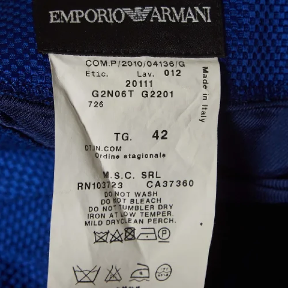 Armani Pre-owned Canvas bottoms Blue Dames