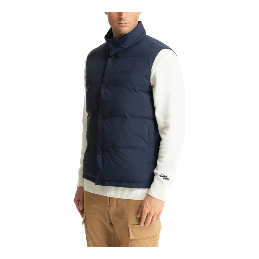 MC2 Saint Barth Effen Vest met Logo Details Blue Heren