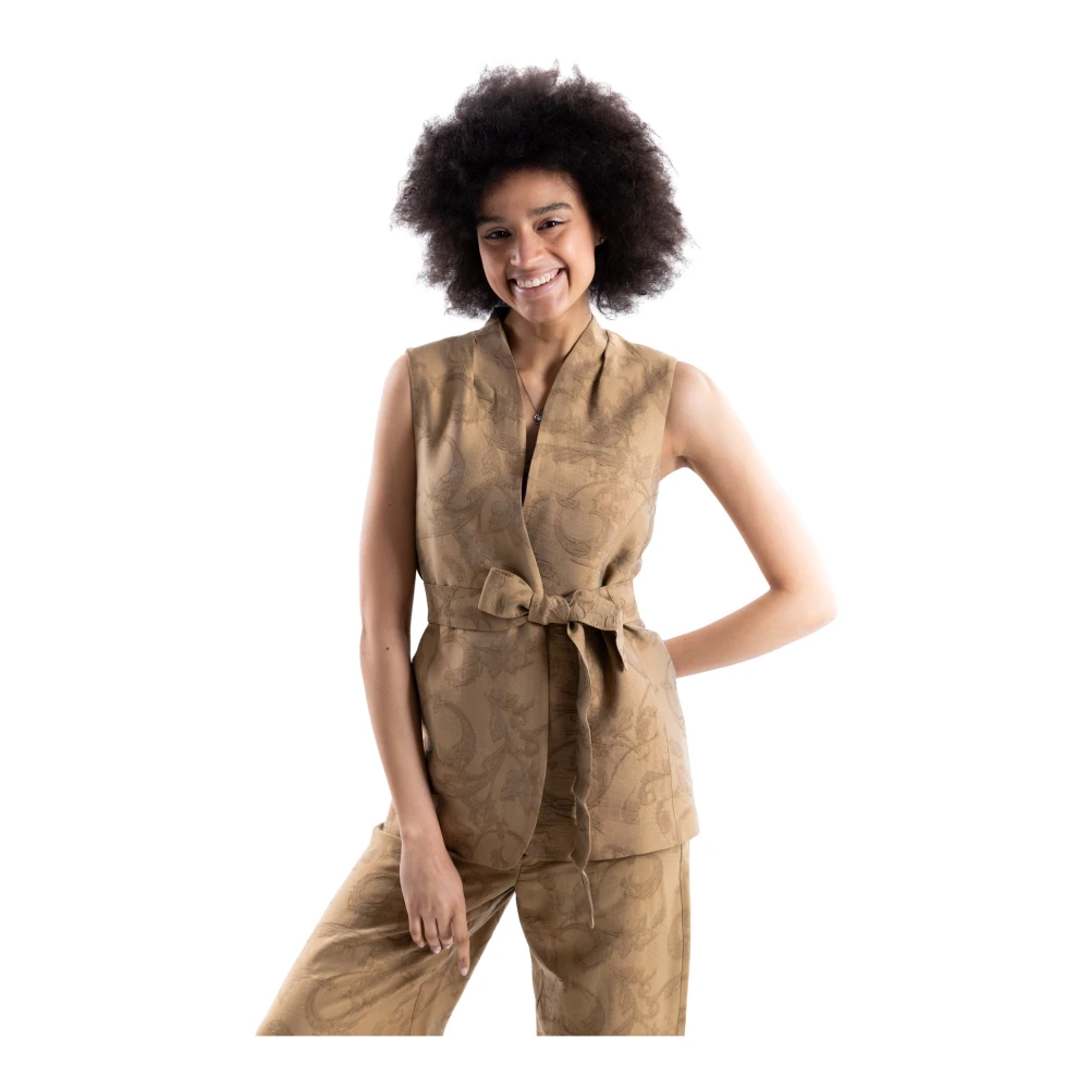 Marella Vrouw Beige Jassen Dames, S, Mlifilovia Gilet