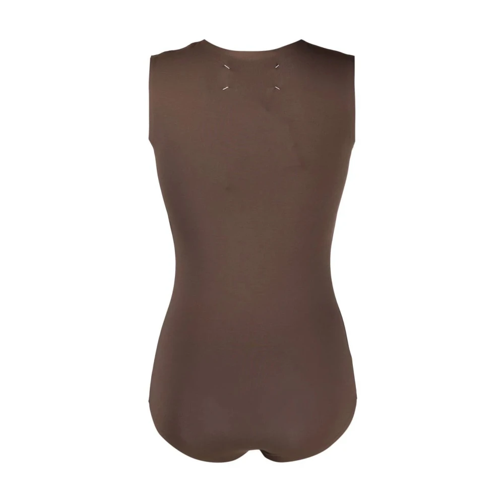 Maison Margiela Bruine Blouse met Viscose en Elastaan Brown Dames