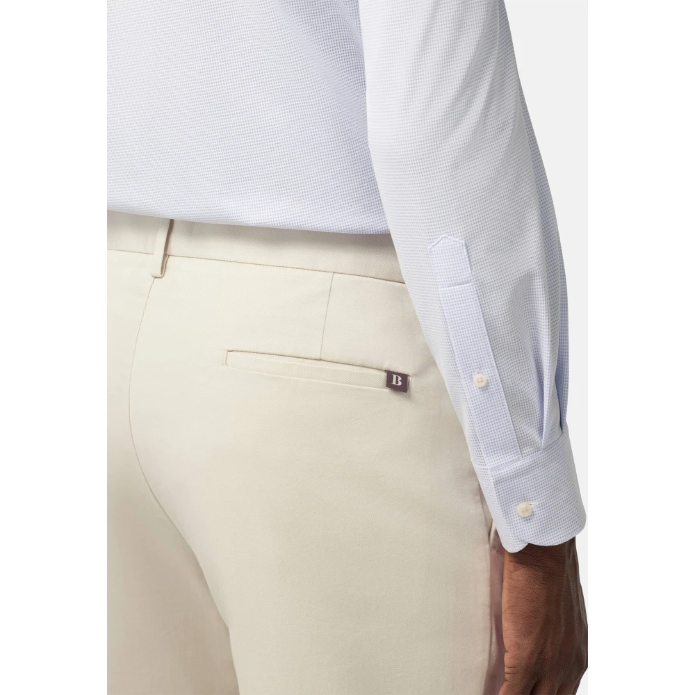 Boggi Milano Stretch Katoenen Broek Beige Heren