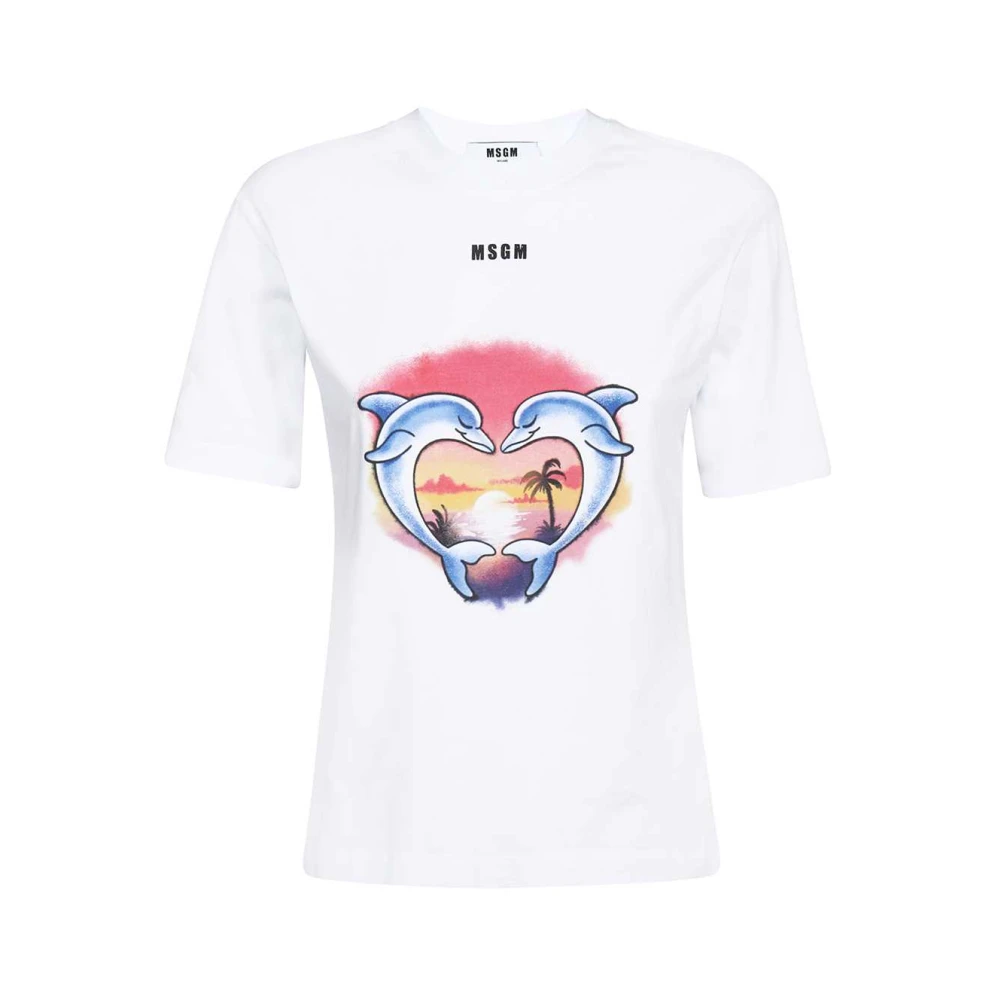 Msgm - Tops > T-Shirts - White - Msgm - Modalova