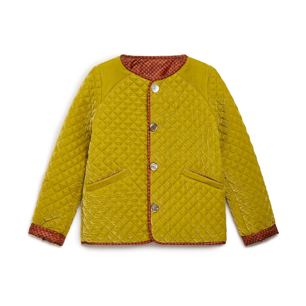 Maliparmi Gewatteerd Velvet Kort Jack Yellow Dames