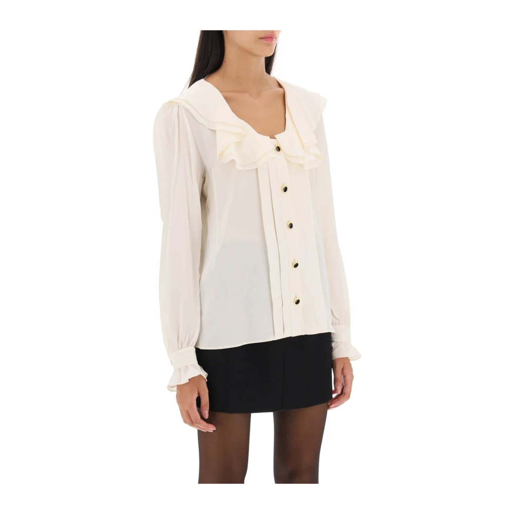 Alessandra Rich Klassieke Witte Button-Up Overhemd White Dames