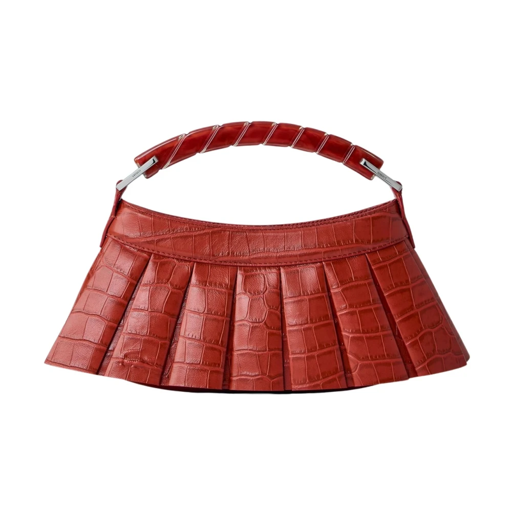 Lacoste Women's Red Runway H Lenglen Crocodile Effect Leather Bag - Handbags - One Size - Bags