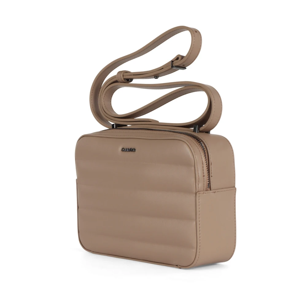 Calvin Klein Gewatteerde Crossbodytas van Kunstleer Beige Dames