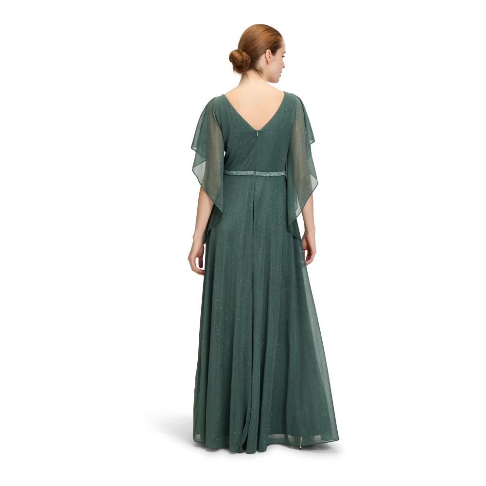 Vera Mont Glitter Avondjurk met Elegante Details Green Dames