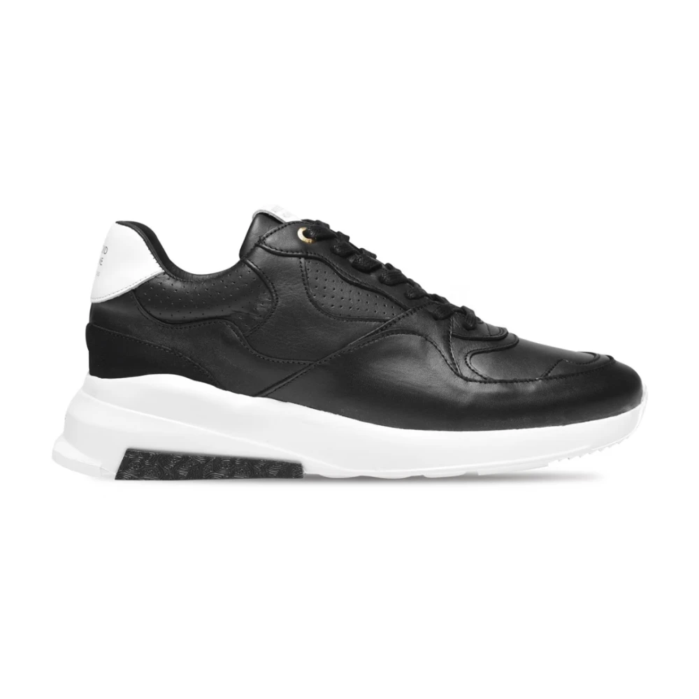 Android Homme Zwarte Leren Lage Sneakers Heren Schoenen