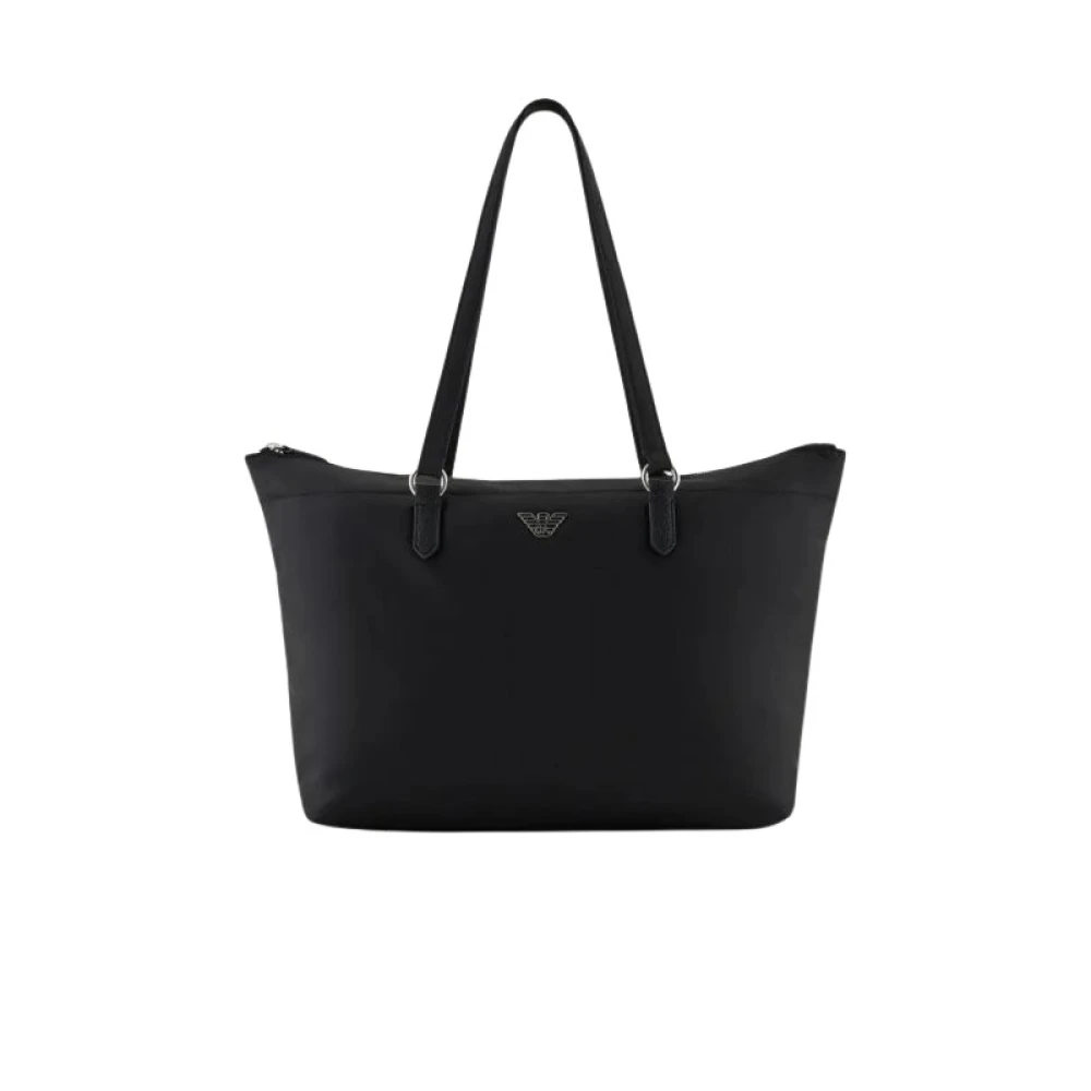 Emporio Armani Vrouw Zwart Tassen Dames, One Size, Polyester, Asv Shopper Bag