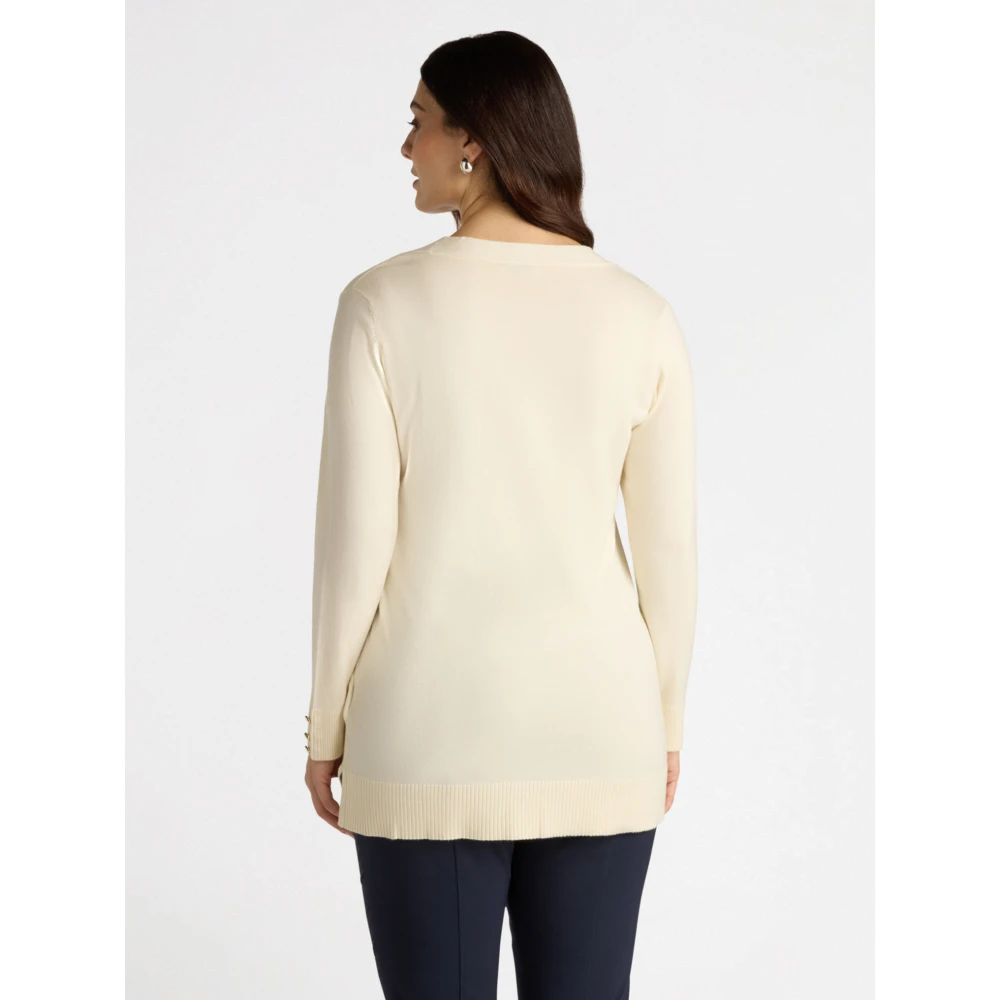 Fiorella Rubino Lange Pullover met Lenzing™ Ecovero™ Viscose White Dames