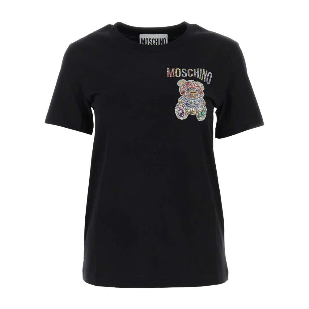 Moschino Zwarte katoenen T-shirt Black Dames
