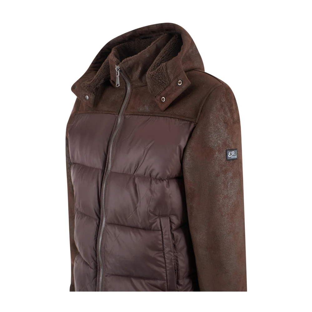 YES ZEE Bruine Winterjas Stijlvolle Mode Brown Heren