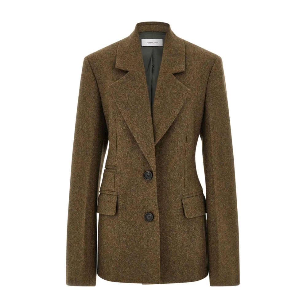 Salvatore Ferragamo Stijlvolle Jassen Collectie Gray Dames