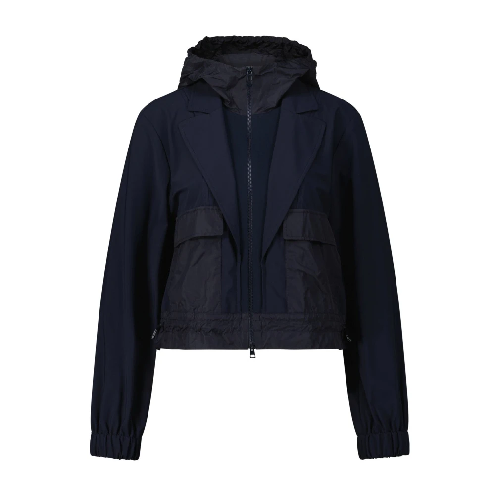 Marc Cain Blazer met capuchon en rits Blue Dames