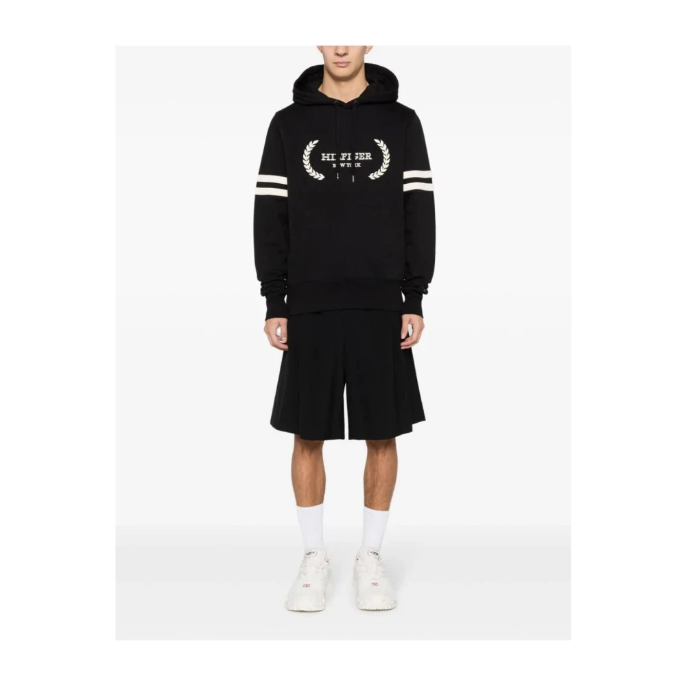 Tommy Hilfiger Zwarte Laurel Monotype Hoodie Black Heren