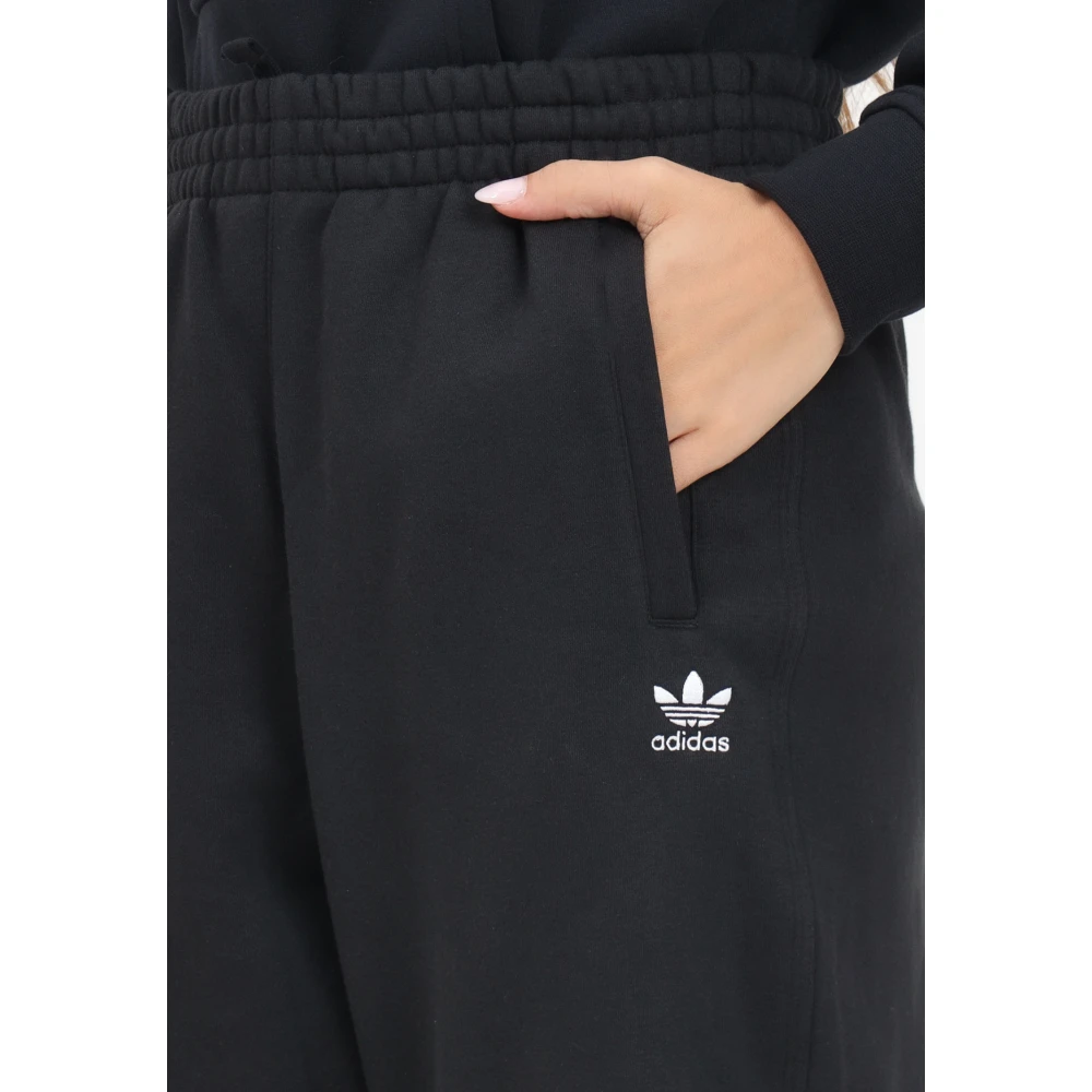 adidas Originals Zwarte Fleece Loose Sweatpants Essentials Black Dames