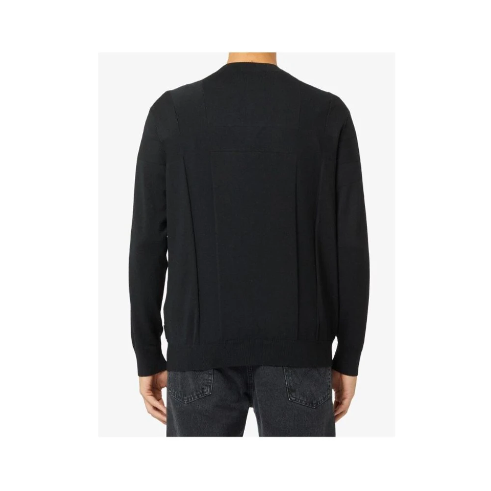 Armani Exchange Jacquard Gebreide Trui Black Heren