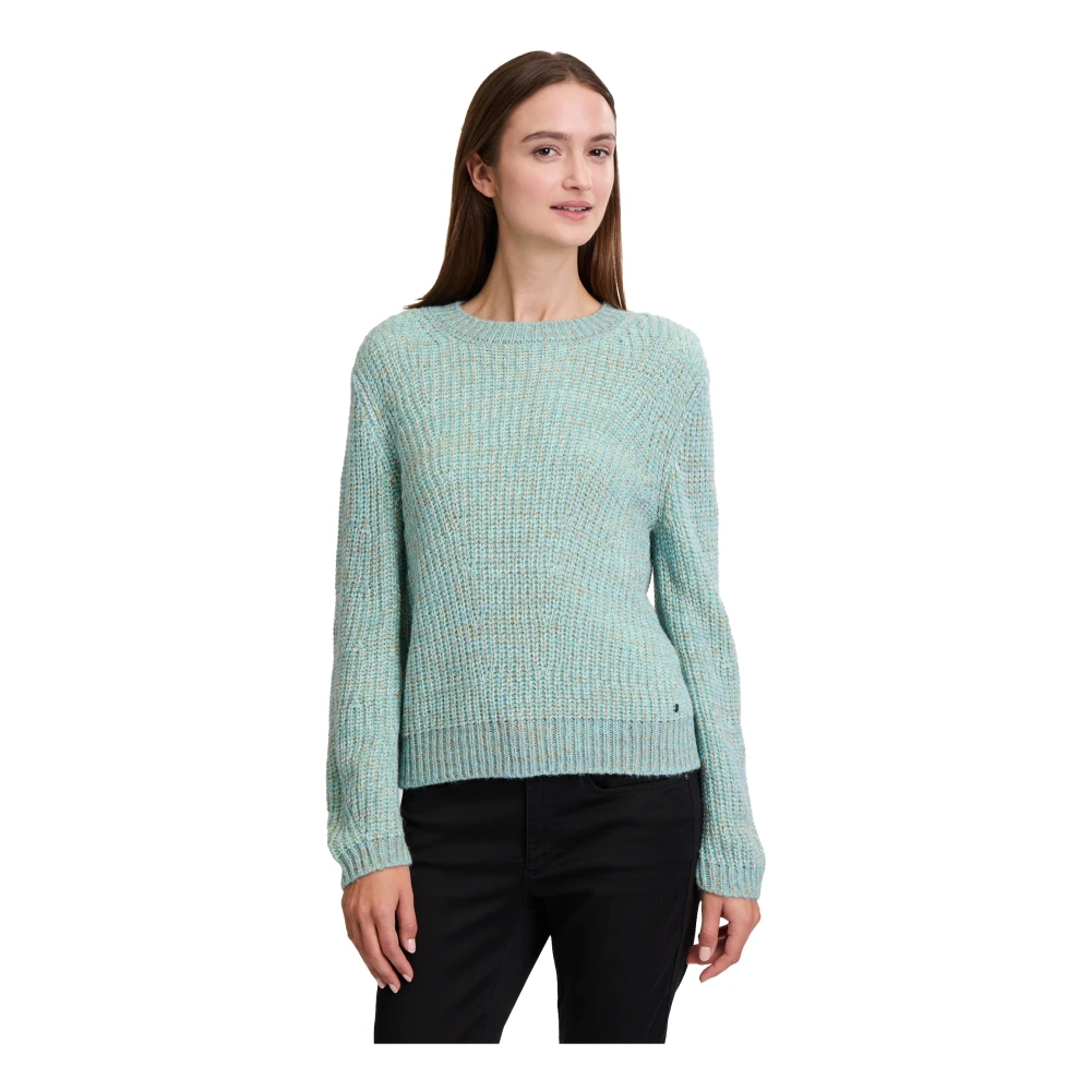 Betty & Co Gebreide trui met structuur Green Dames