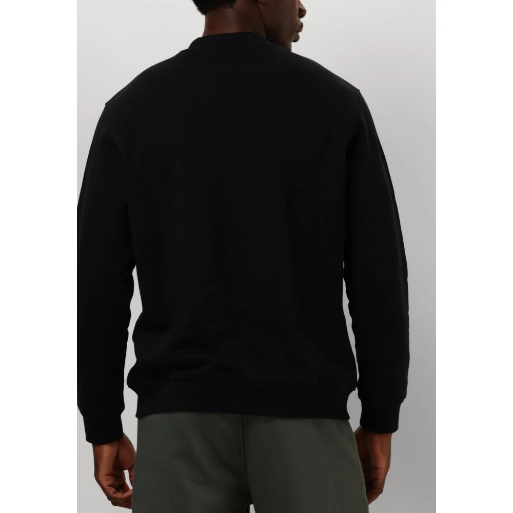 Genti Moderne Zwarte Sweater voor Mannen Black Heren