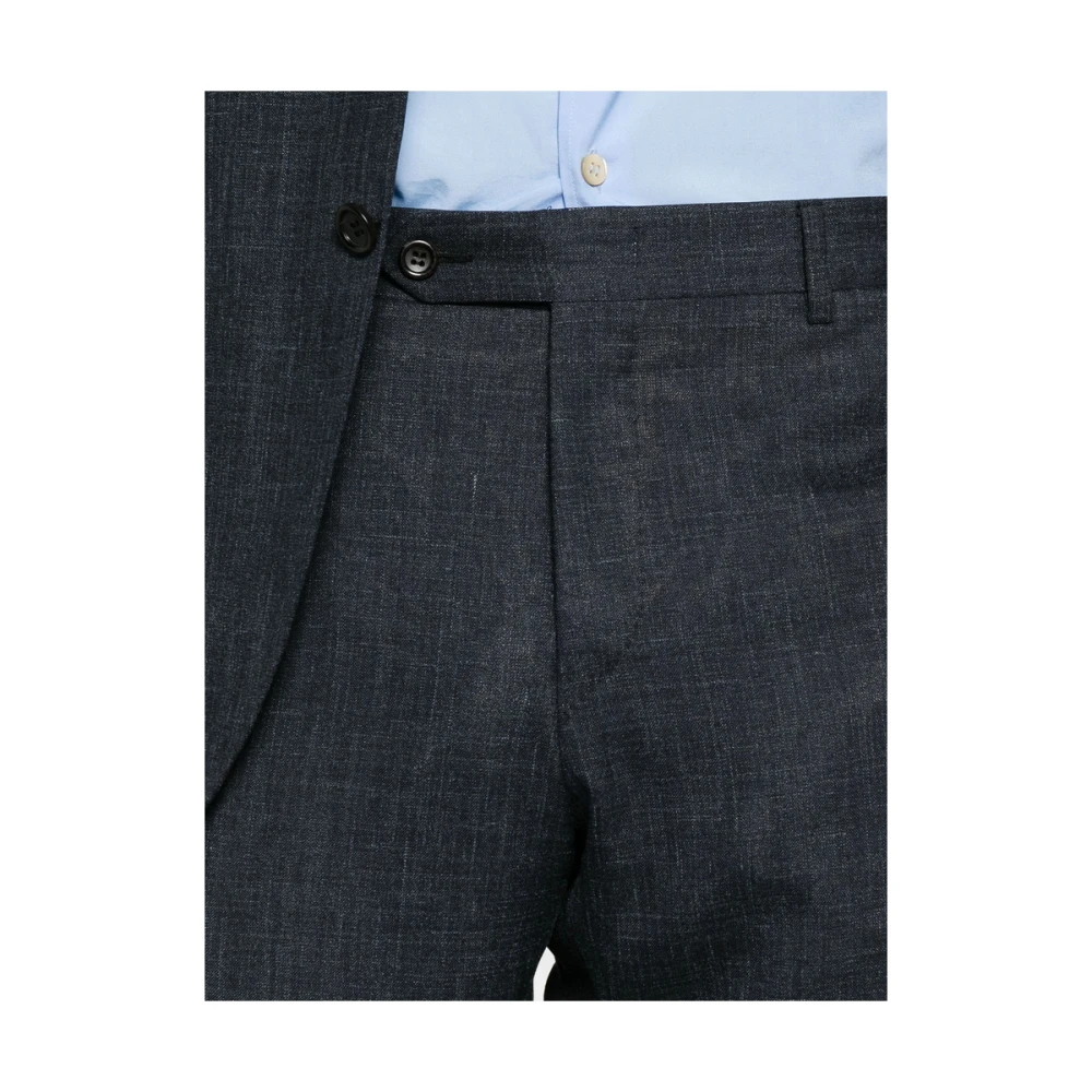 Canali Blauw-Grijs Formeel Pak Jas Blue Heren