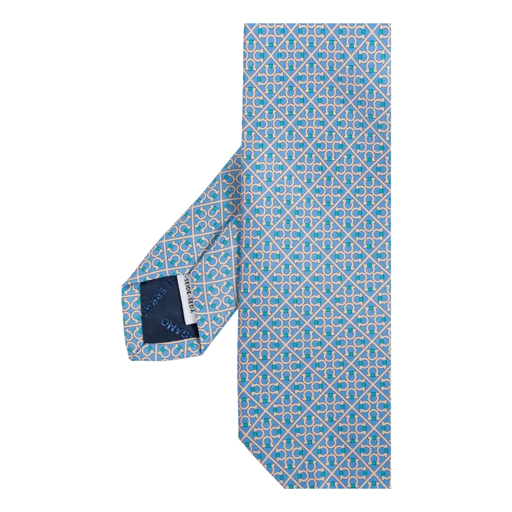 Salvatore Ferragamo Zijden stropdas Blue Heren