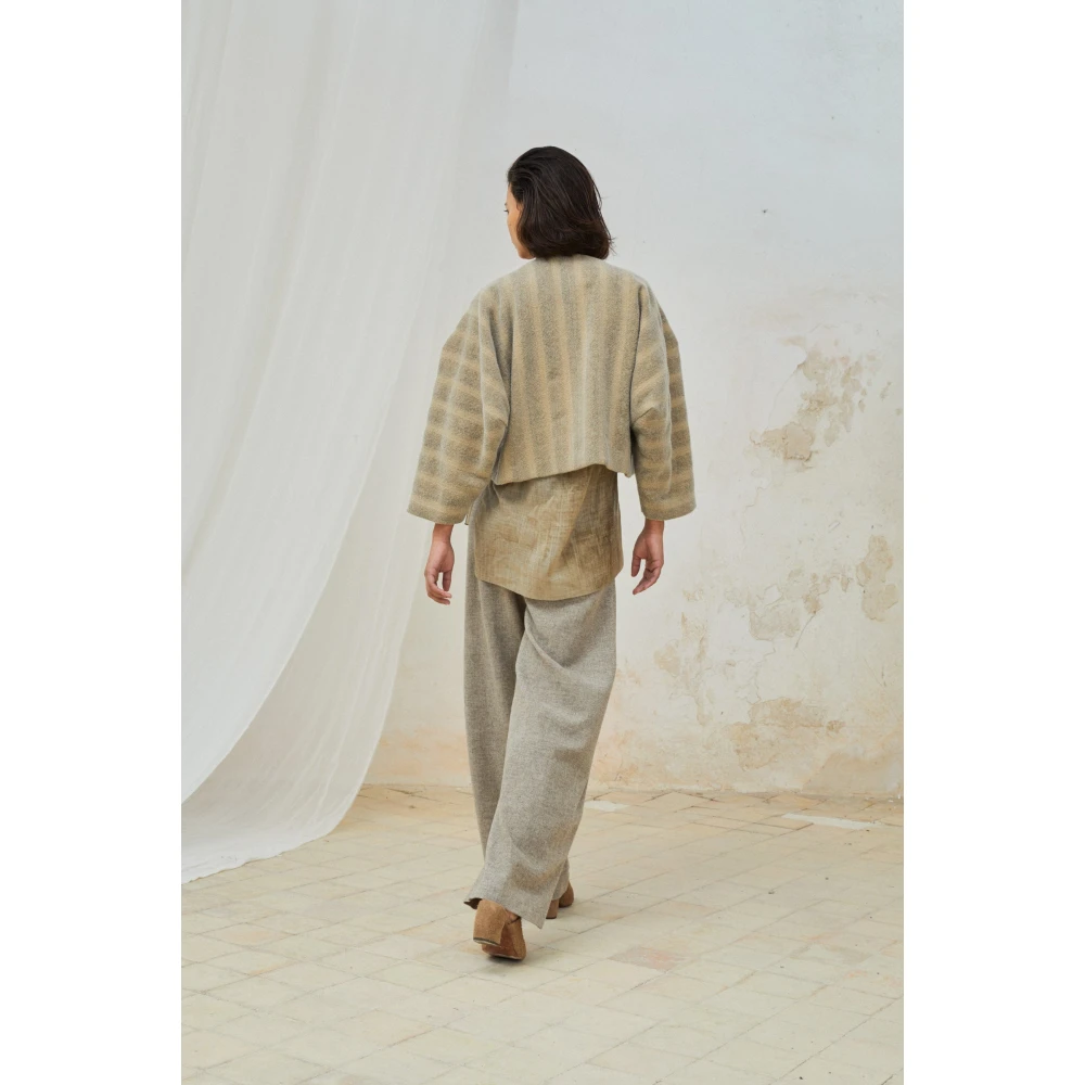Cortana Yak Wol Hoge Taille Broek Gray Dames