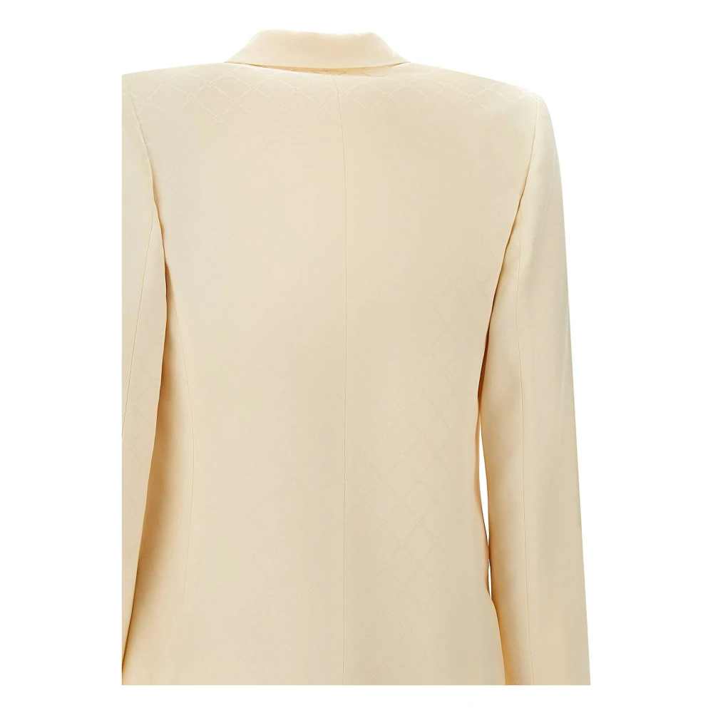 Elisabetta Franchi Witte Jacquard Lozenge Blazer White Dames