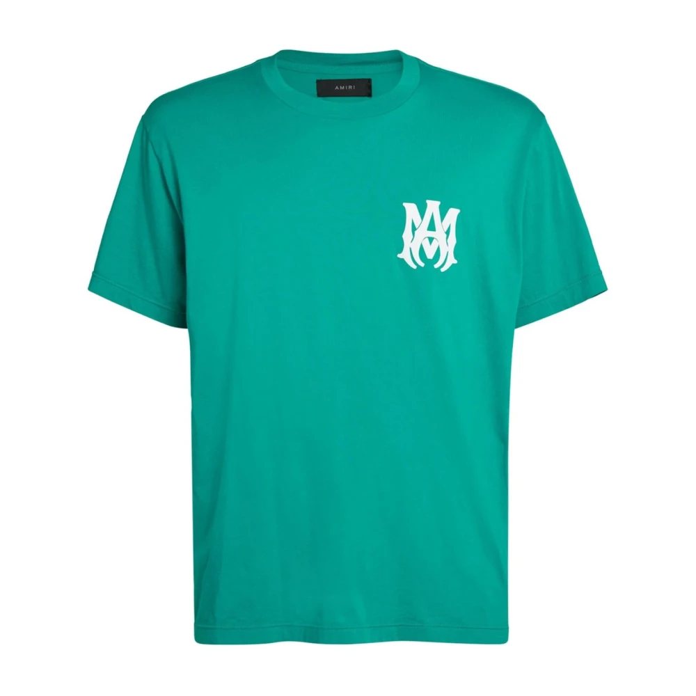 Amiri Groen Logo T-Shirt 3D Ronde Hals Green Heren