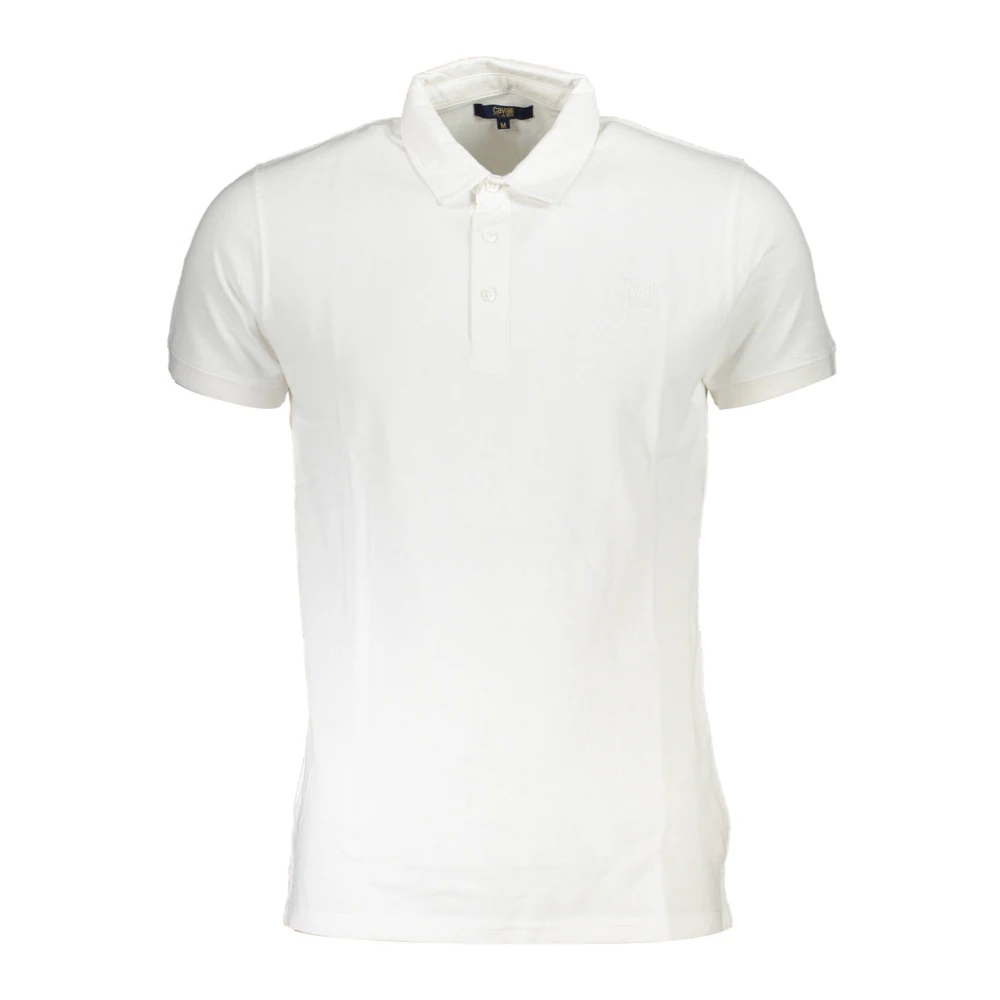 Cavalli Class Wit Katoenen Poloshirt met Borduurwerk White Heren