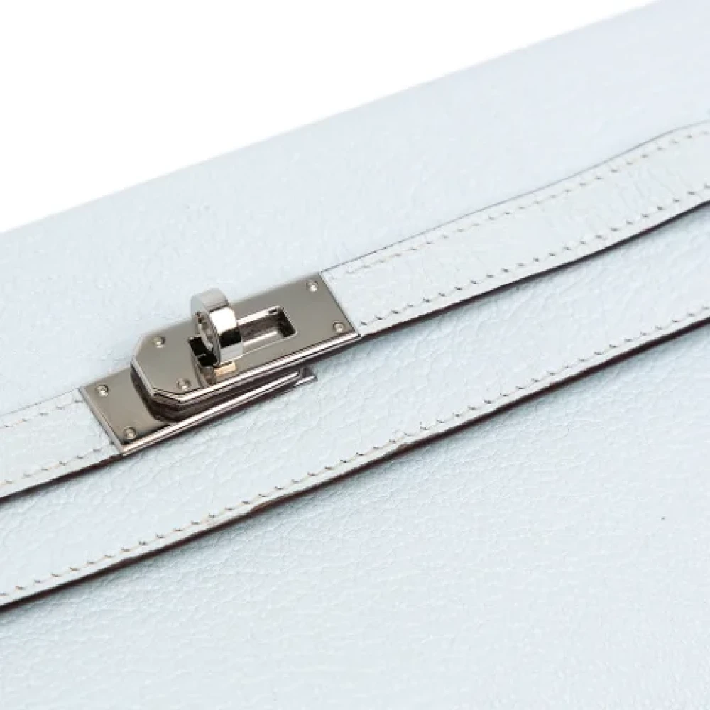 Hermès Vintage Pre-owned Leather crossbody-bags Blue Dames