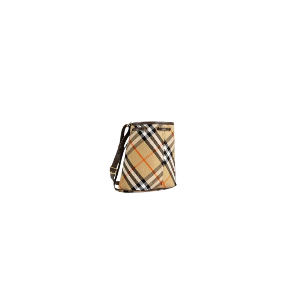 Burberry Mini Check Leren Emmer Tas Multicolor Dames