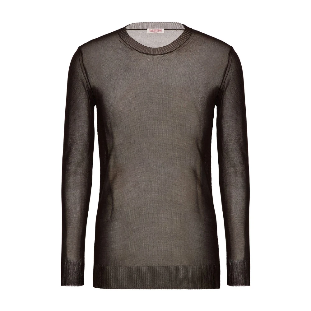 Valentino Semi-Transparante Crew Neck Sweater Brown Heren