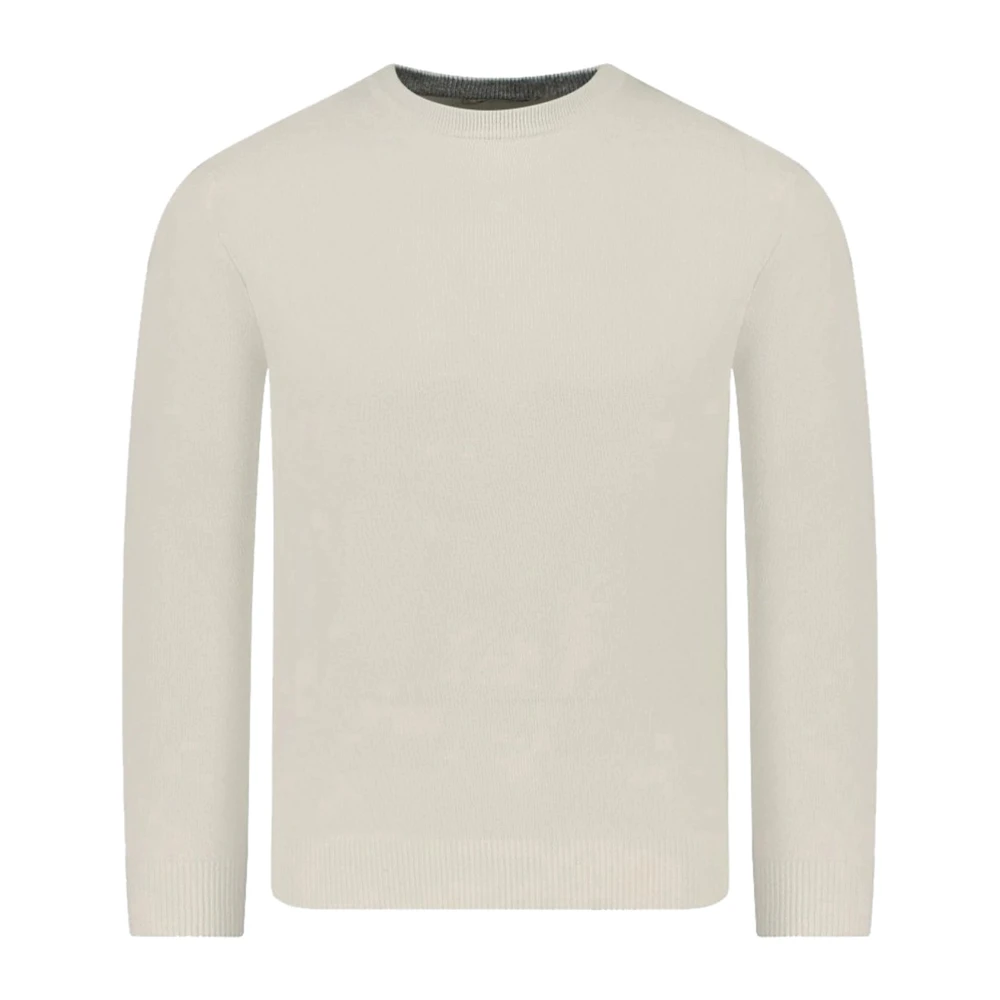 Woolrich Klassieke Lamswol Crew Neck Trui White Heren