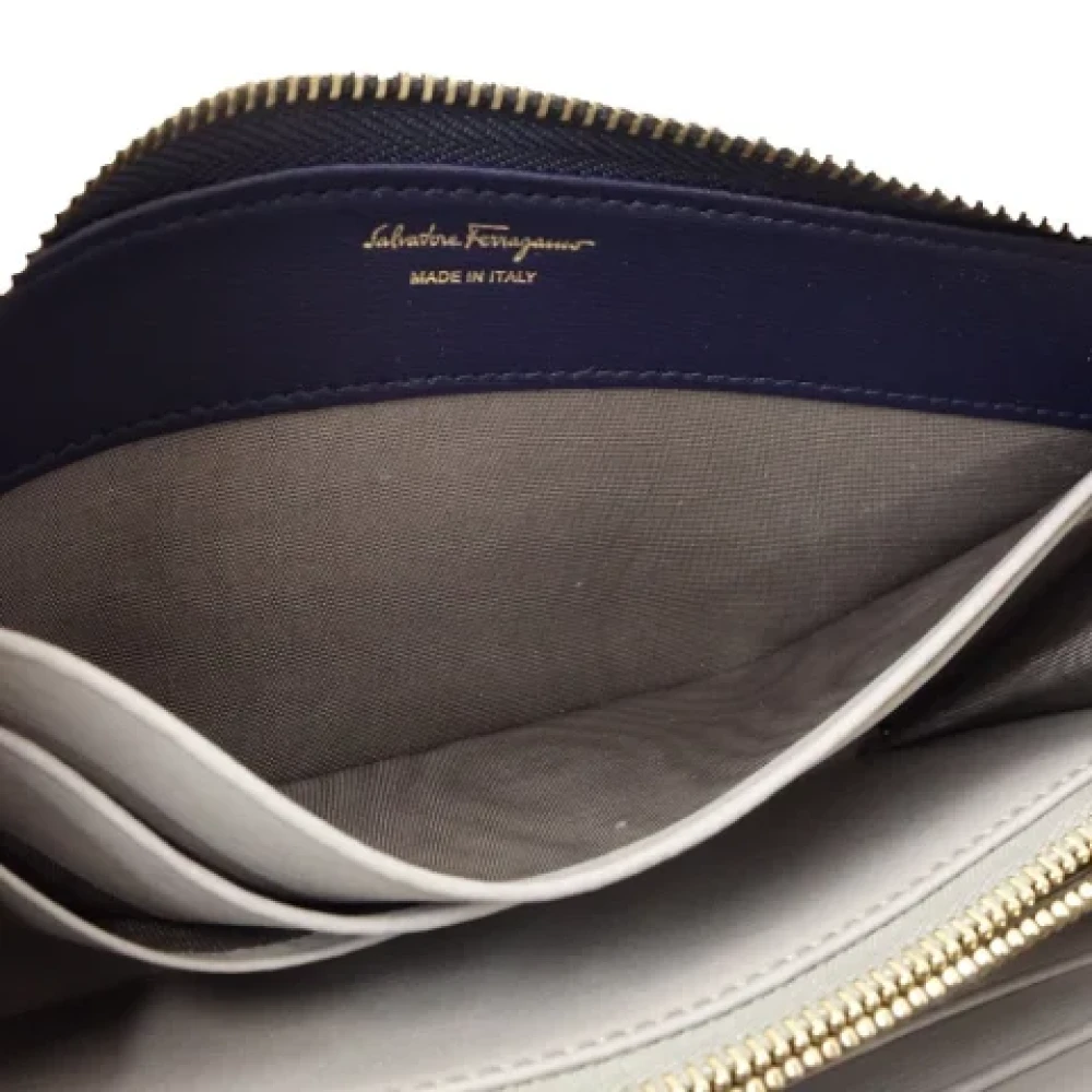 Salvatore Ferragamo Pre-owned Leather wallets Blue Dames
