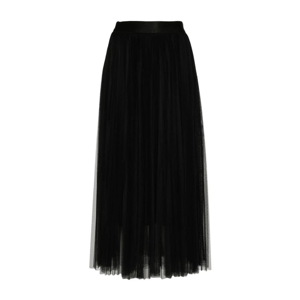 Forte Zwarte Tule Geplooide Rok Black Dames
