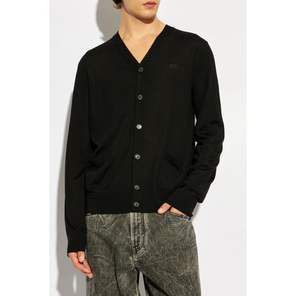 Dsquared2 Wollen Vest Black Heren