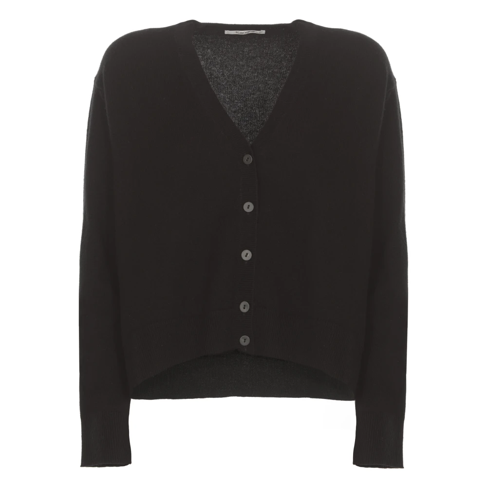 Kangra Zwarte Kasjmier V-Hals Trui Black Dames