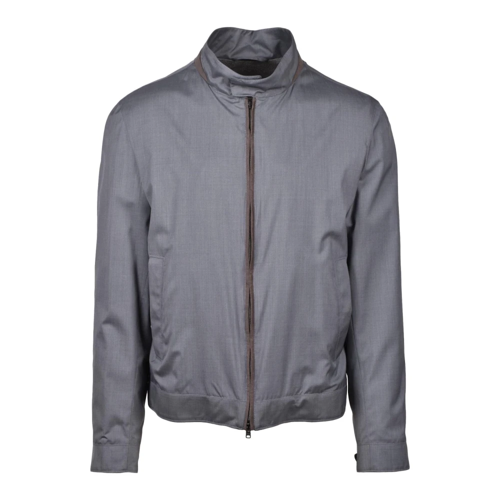 Herno Wol Zijde Jas Gray Heren