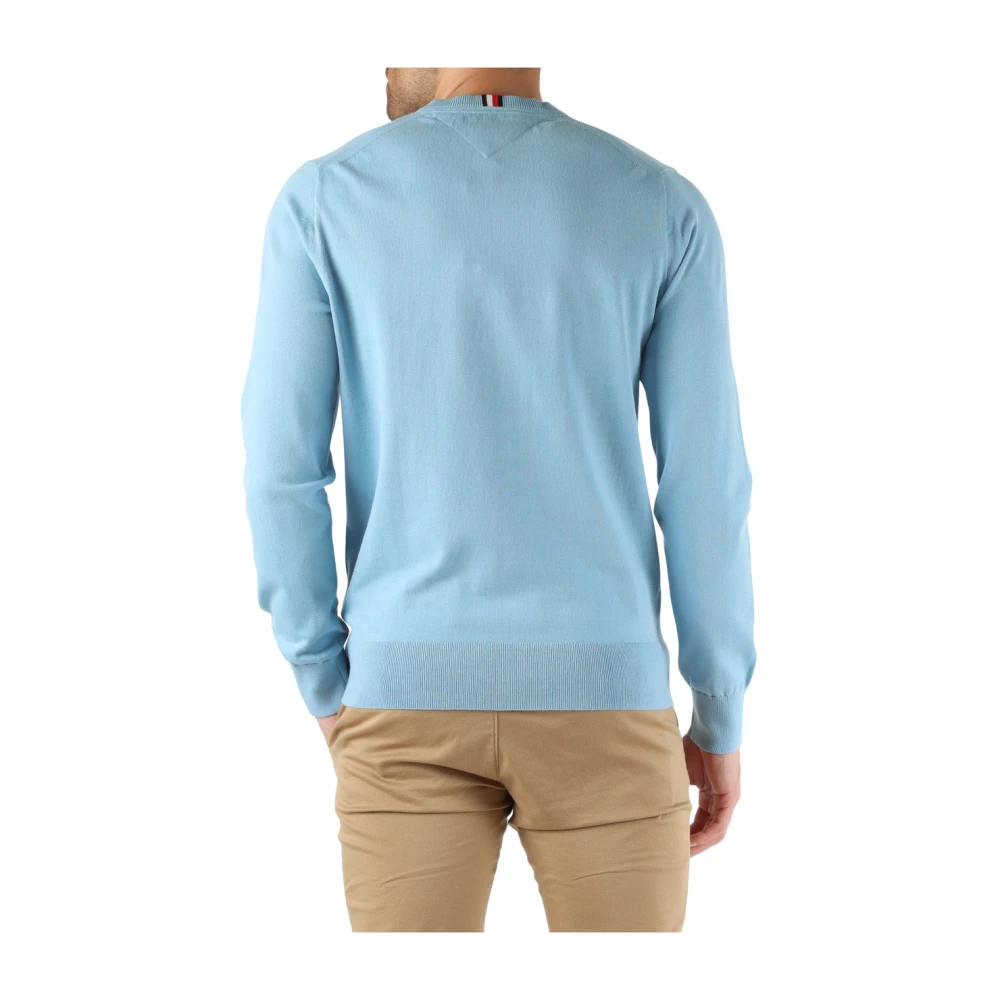 Tommy Hilfiger Katoenen Crewneck Geborduurd Logo Sweater Blue Heren