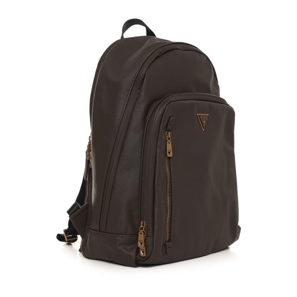 Guess Stijlvolle Rugzak met Verstelbare Banden Brown Heren